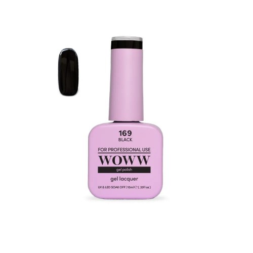 Ημιμόνιμο Βερνίκι New Woww Cosmetics 10ml Black - 169